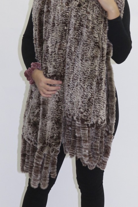Braided fur fur scarf Rex rabbit fur