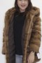 Fur - fur jacket mink pastel with hood