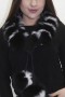 Fur. Fur .Scarf .Blue Fox Roll black and white with pompom