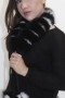 Fur. Fur .Scarf blue fox roll black and white with pompom