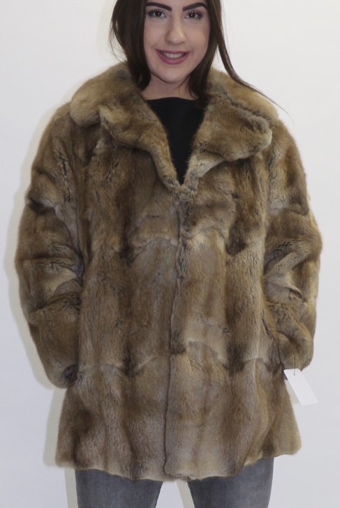 Fur jacket muskrat natural