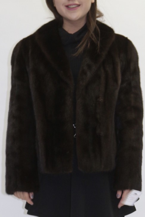 Fur fur jacket mink jacket dark brown