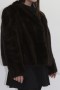 Fur fur jacket mink jacket dark brown