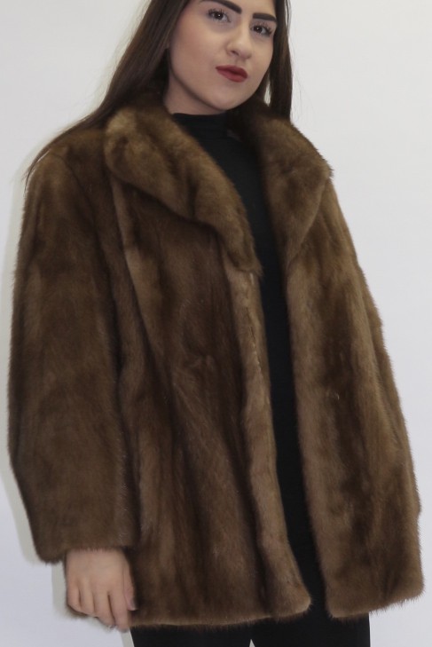 Fur fur jacket mink pastel beige