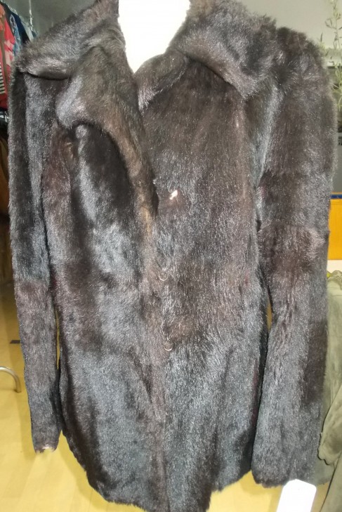 Fur .. Fur jacket marble brown for handicrafts