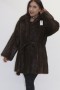 Fur fur jacket Nutria brown with leather belt