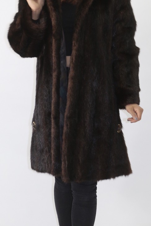 Fur fur jacket marble brown