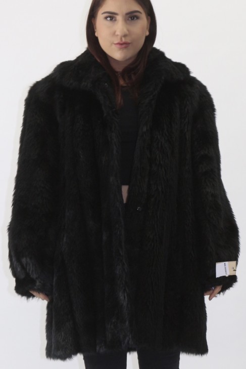 Web fur jacket black