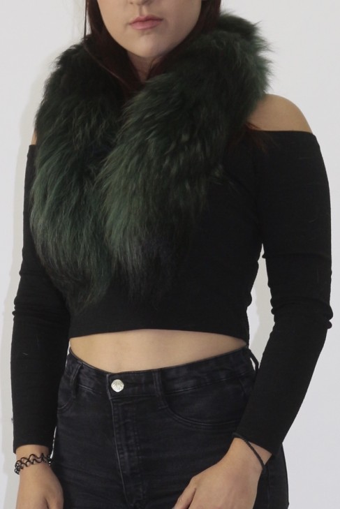 Fur collar Finnraccoon black-green
