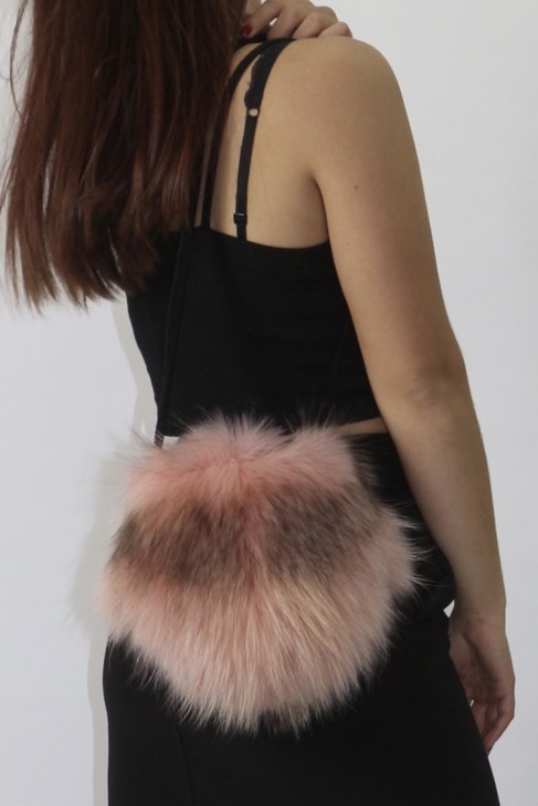 Fur-fur pouch Finnraccoon pink