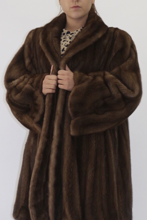 Fur jacket mink swinger brown