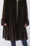 Fur-fur coat mink brown with leather