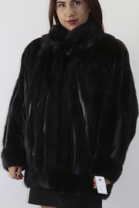 Fur jacket blouson mink anthracite