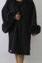 Fur fur jacket anthracite with blue fox