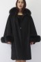 Fur fur jacket anthracite with blue fox