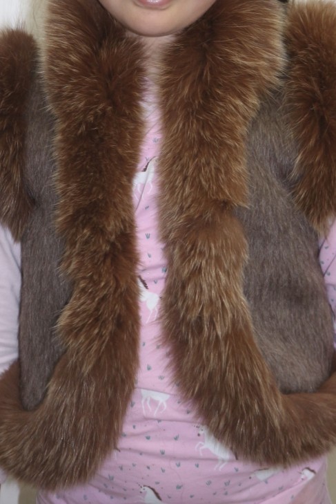 Fur fur childrens vest rabbit fur