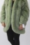 Fur jacket with blue fox mint green