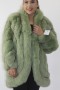 Fur jacket with blue fox mint green