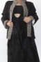 Black broad tail costume on fur cardigan