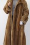 Fur coat plucked weasel camel brown