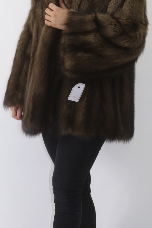 Outer fur jacket stone marten brown omitted