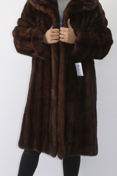 Fur-fur coat mink brown