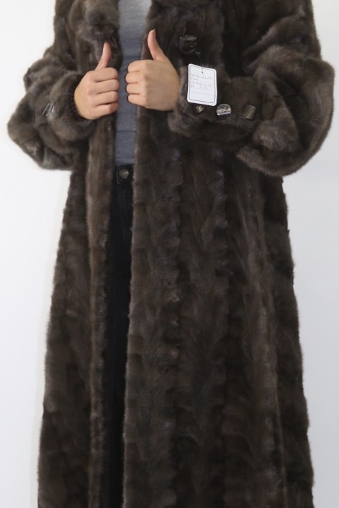 Fur coat mink anthracite pieces
