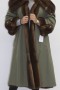 Fur fur reversible coat mink brown green outer fabric