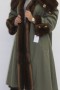 Fur fur reversible coat mink brown green outer fabric
