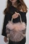 Fur - fur bag pouch pink Finnraccoon with handle