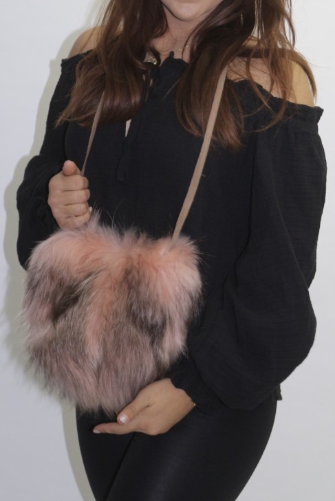 Fur - fur bag - bag pink Finnraccoon