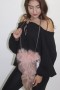 Fur - fur bag pouch pink Finnraccoon