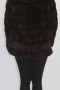 Fur jacket mink cross brown with hood