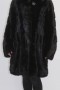 Fur long jacket mink black cross