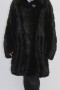 Fur long jacket mink black cross