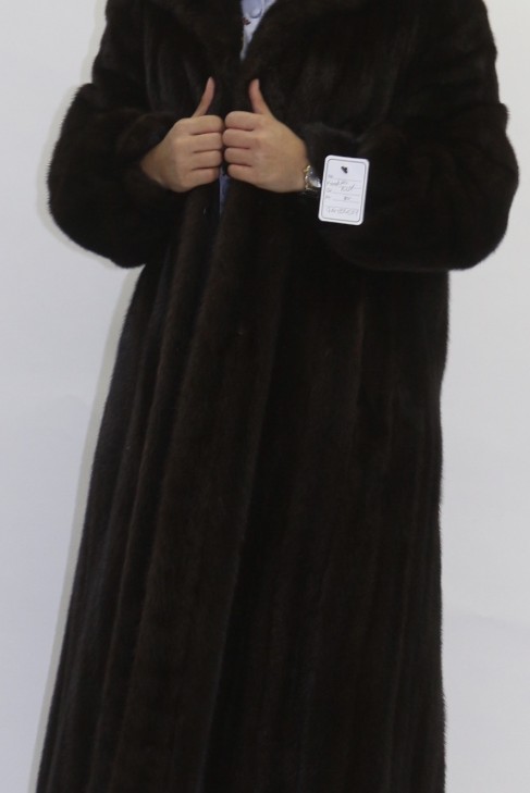 Fur coat mink brown,.
