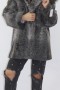 Fur jacket Persian gray with hood edge Finnraccoon