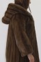 Fur jacket mink pastel with hood