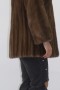 Fur jacket mink pastel with hood
