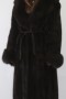 Fur coat mink brown with blue fox dark brown