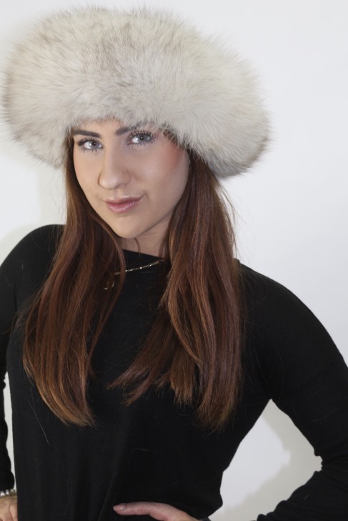 Fur - fur hat cap. Blue fox cap Persian black