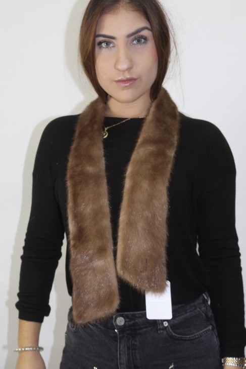 Fur - fur scarf mink pastel