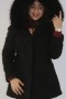 Fur jacket Persian black hood with blue fox