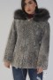 Fur jacket Persian gray with hood edge silver fox