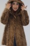 Fur jacket mink pieces with hood