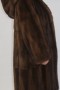 Fur coat mink light brown with hood