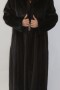 Fur coat mink brown with hood