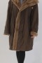 Fur jacket mink plucked beige with fabric