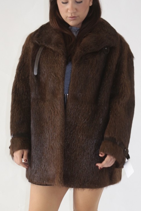 Fur. Fur jacket nutria brown