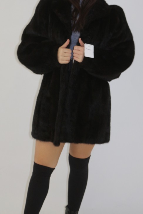 Fur jacket mink -brown